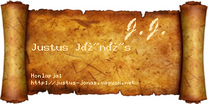 Justus Jónás névjegykártya